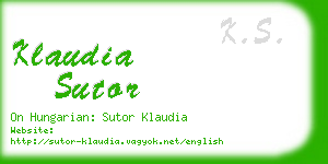klaudia sutor business card